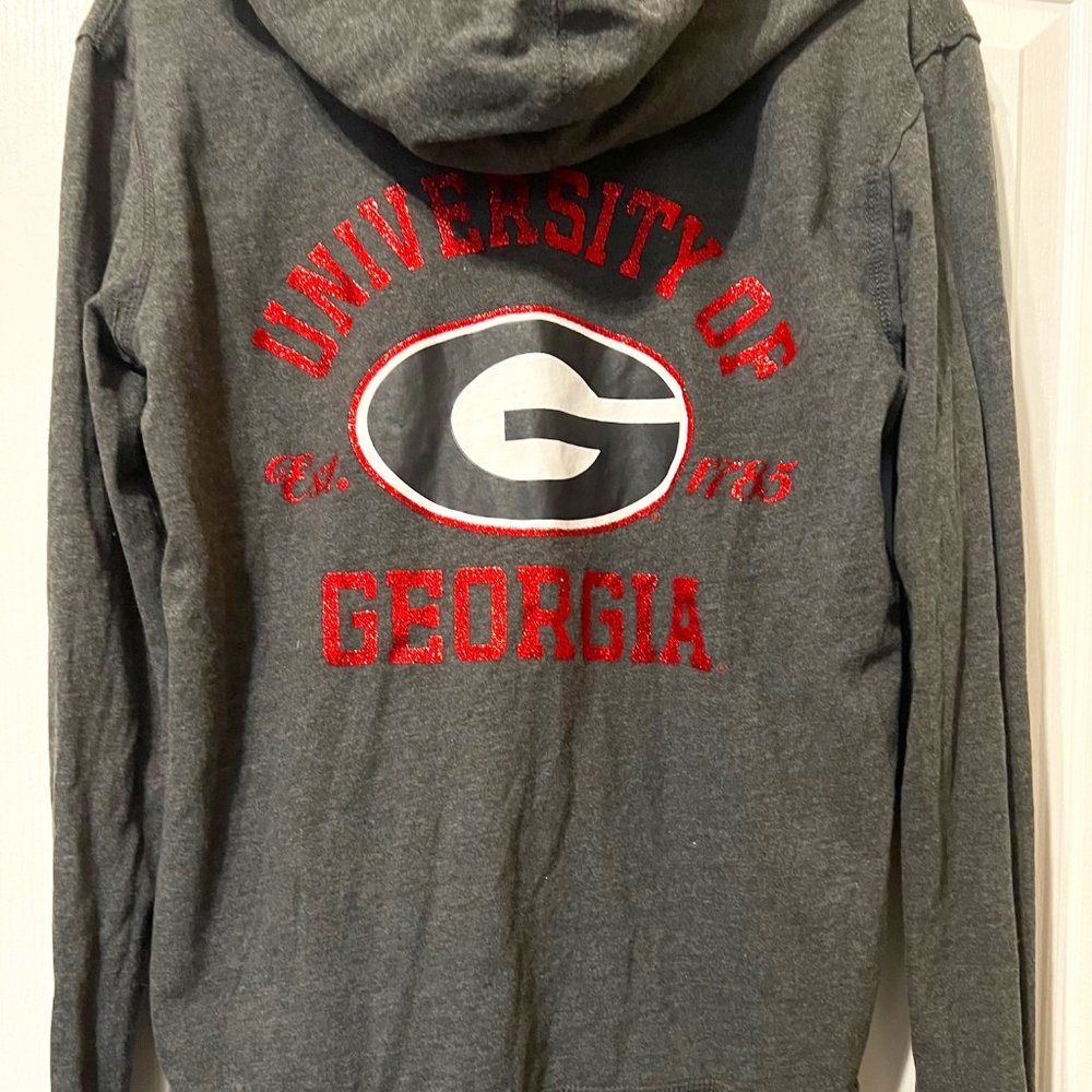 Georgia Bulldogs Three Square School Jersey Red sparkle on back